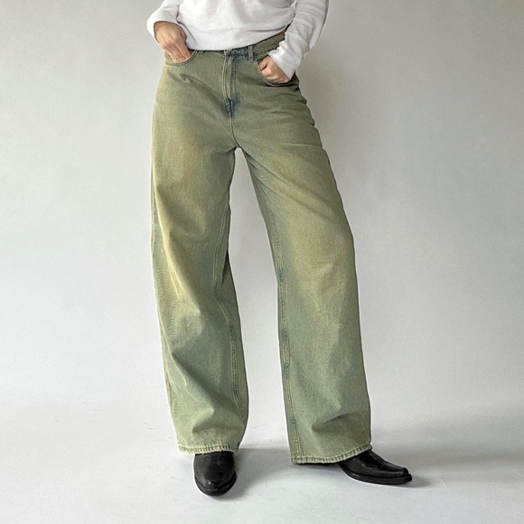 Baggy Jeans Washed Green H&M Size 4 - Picture 3 of 5